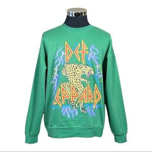 Def Leppard Green Graphic Pullover Mens Sz L